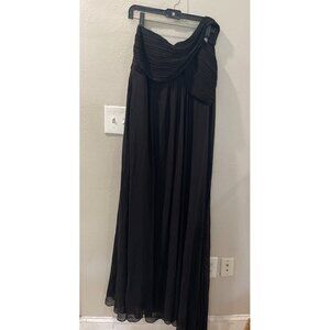 EVER PRETTY Dress PLEATED ON SHOULDER CHIFFON FORMAL MAXI COLOR BLACK SIZE 20